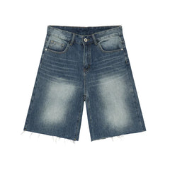 Hearujoy High Street Men's Straight Denim Shorts Vintage Worn-out Design Male Bottom Wide Leg Trousers Fashion Summer 9C6319