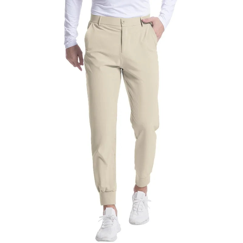 HEARUJOY  -  Men's Youth Elastic Golf Jogging Slim Pants Leisure Four Seasons High-grade Sense of Business Casual Pants
