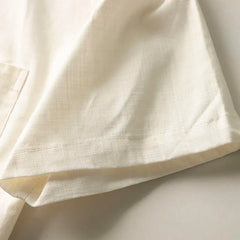 HEARUJOY  -  Japanese Linen Tops Summer Korean Style Men's Embroidered Loose Casual Cuban Collar Short-sleeved Shirt Aesthetic Academy Chic