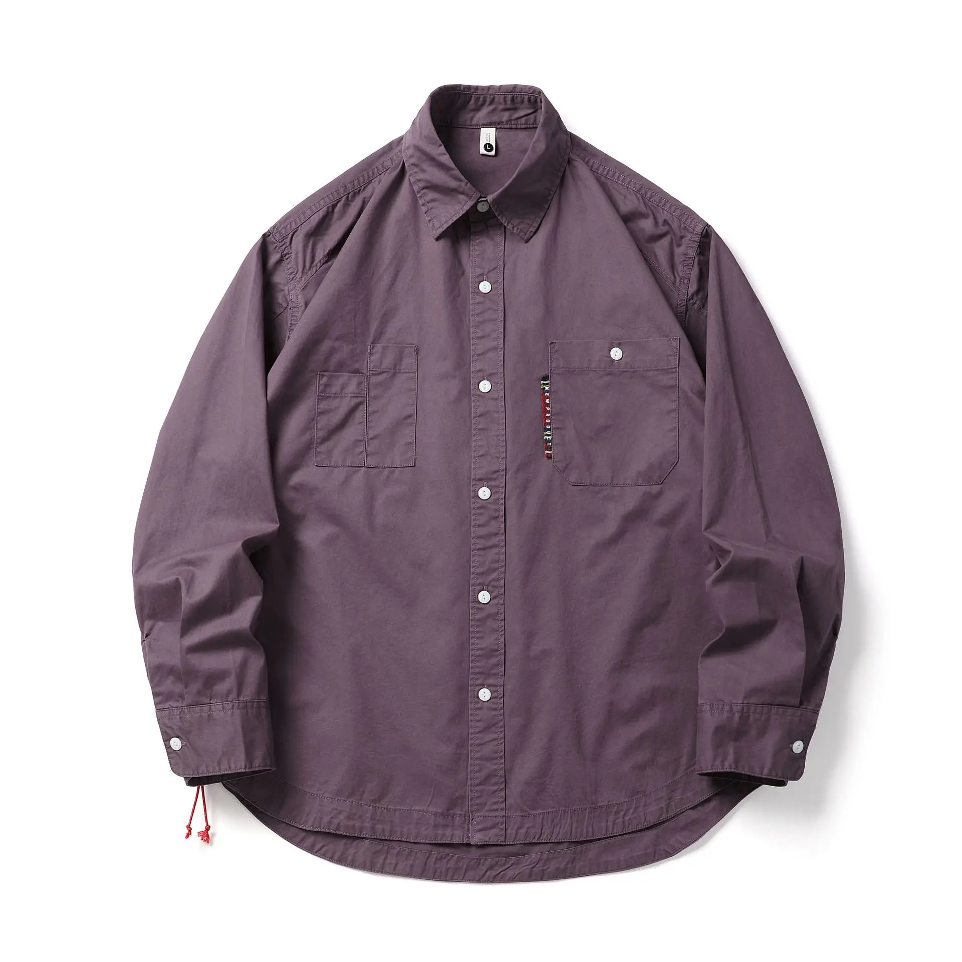 HEARUJOY  -  Japanese Retro Washed Cotton Work Shirt Men's Stylish Oversized Lapel Long Sleeve Top Versatile Casual Wear for Spring/Autumn