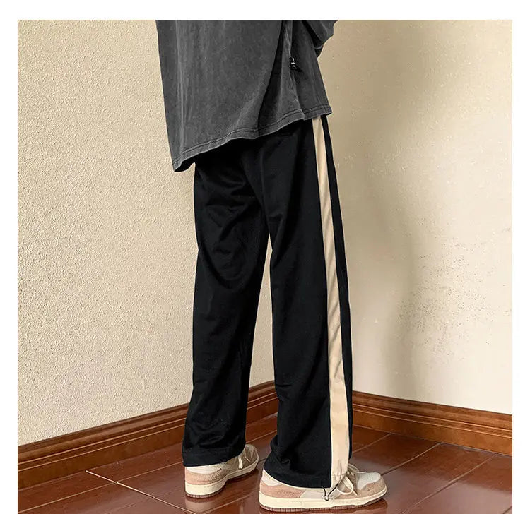 HEARUJOY  -  Wide-leg American Sweatpants Men's Spring Autumn Campus Casual Loose