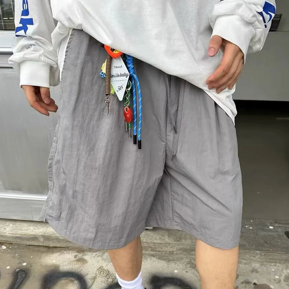 HEARUJOY  -  Beach Wear XL 2XL Casual Summer Pants Summer Breathable Shorts Gym Jogger Quick Drying Shorts Elastic Waist Knee Length