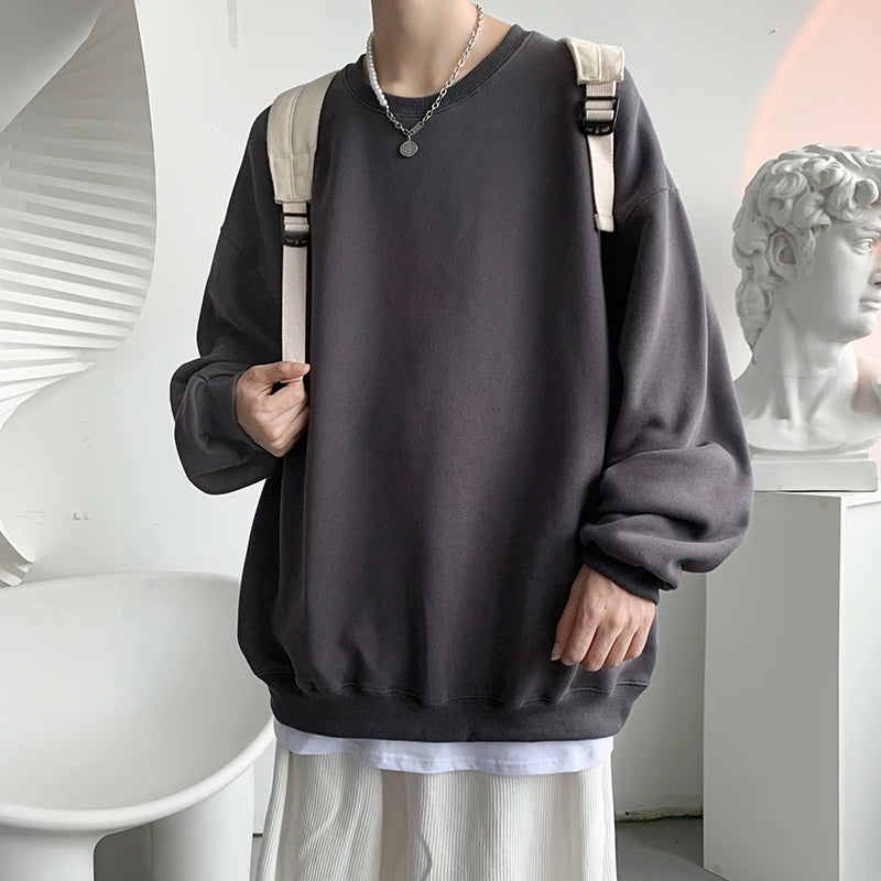 HEARUJOY  -  Autumn Men Casual Sweatshirts Harajuku Printed Men Oversized Hoodies Korean Man Casual Loose Pullovers