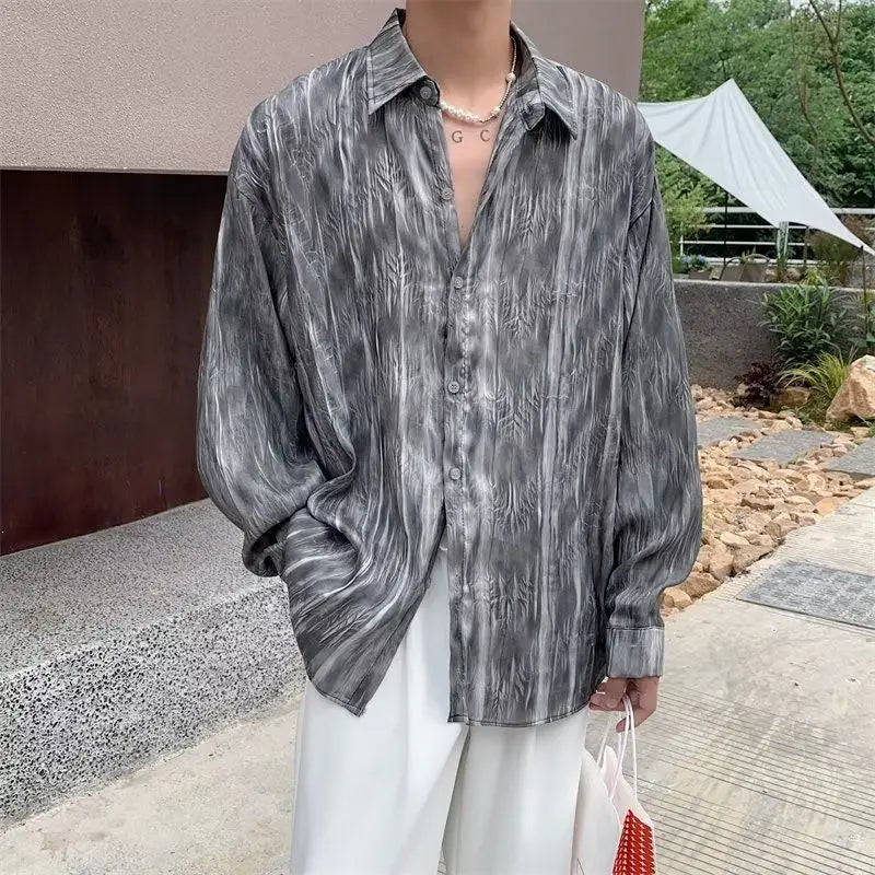 HEARUJOY  -  Casual Long-sleeved Shirt ForMen's Clothing Autumn Trendy Brand Sun Protection