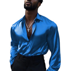 HEARUJOY  -  Business Shirt Casual Top Mens Retro Shirt 5 Spandex 95 Polyester Applicable Gender Men Daily Wear Holiday Attire