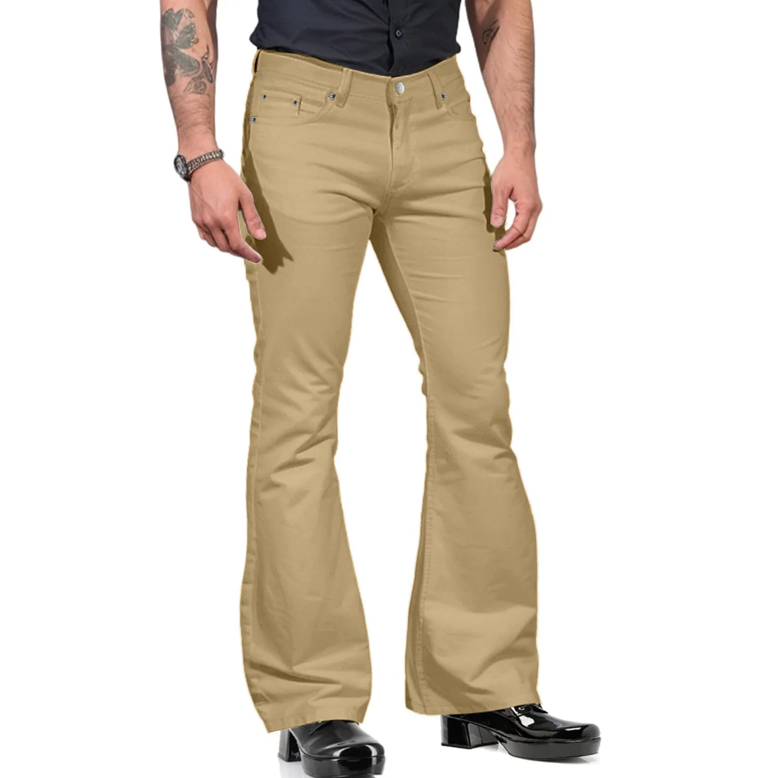 HEARUJOY  -  Summer Men's Casual Flared Slim Fit Cargo Pants Classic Business Straight Loose Trousers