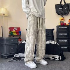 HEARUJOY  -  Trousers Man Sports Pants Printing Graphic Fashion Clearance Sale Casual Cool Essential Trend Retro Sweatpants for Men Straight