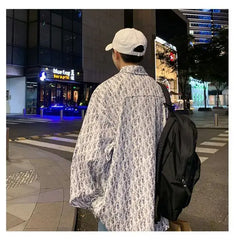 HEARUJOY  -  Printed Shirt Men's Long-sleeved Trendy Casual Jacket Couple Wear