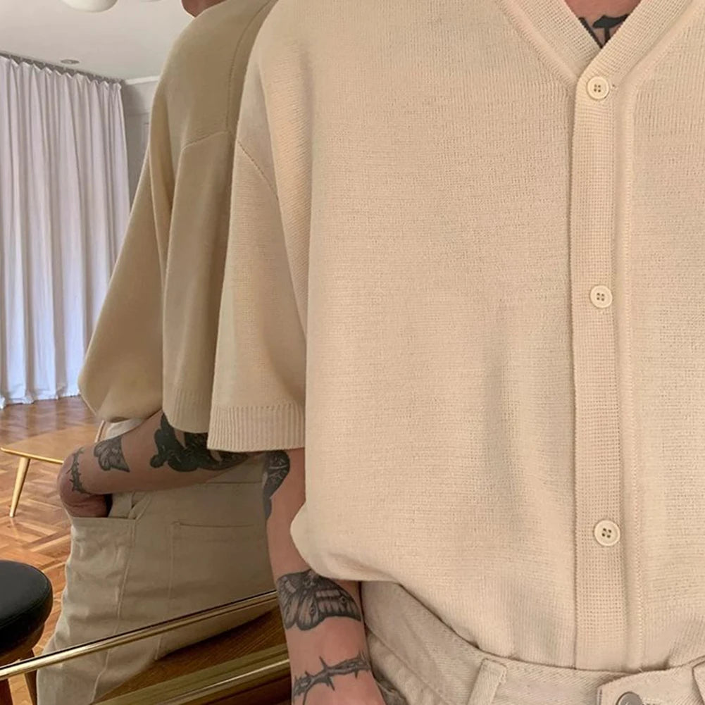 HEARUJOY  -  Polyester Shirt Loose Casual Cardigan Holiday Style Regular Length Solid Pattern Summer Wear Casual Style For Daily Wear