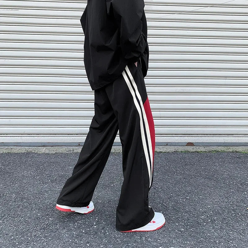 Hearujoy Baggy Sweatpants Men Parachute Wide Leg Pants Sports Trousers Male Tracksuit Men Vintage Casual Streetwear Sportswear