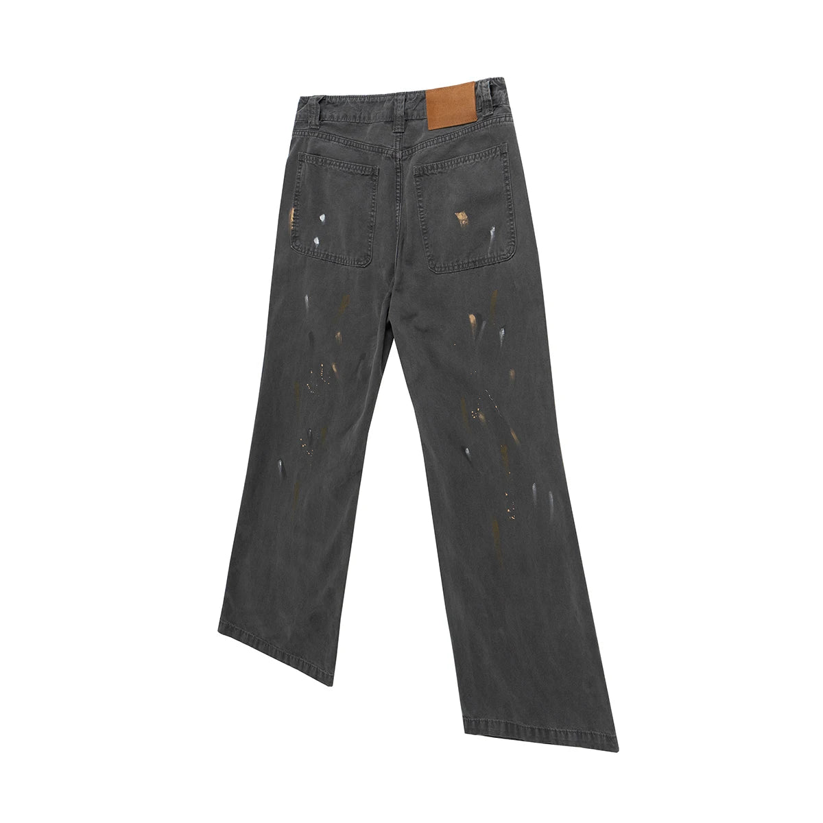 Hearujoy Overdyed Splashed Ink Patch Baggy Jeans for Men Streetwear Casual Loose Denim Trousers Distressed Oversized Cargo Pants