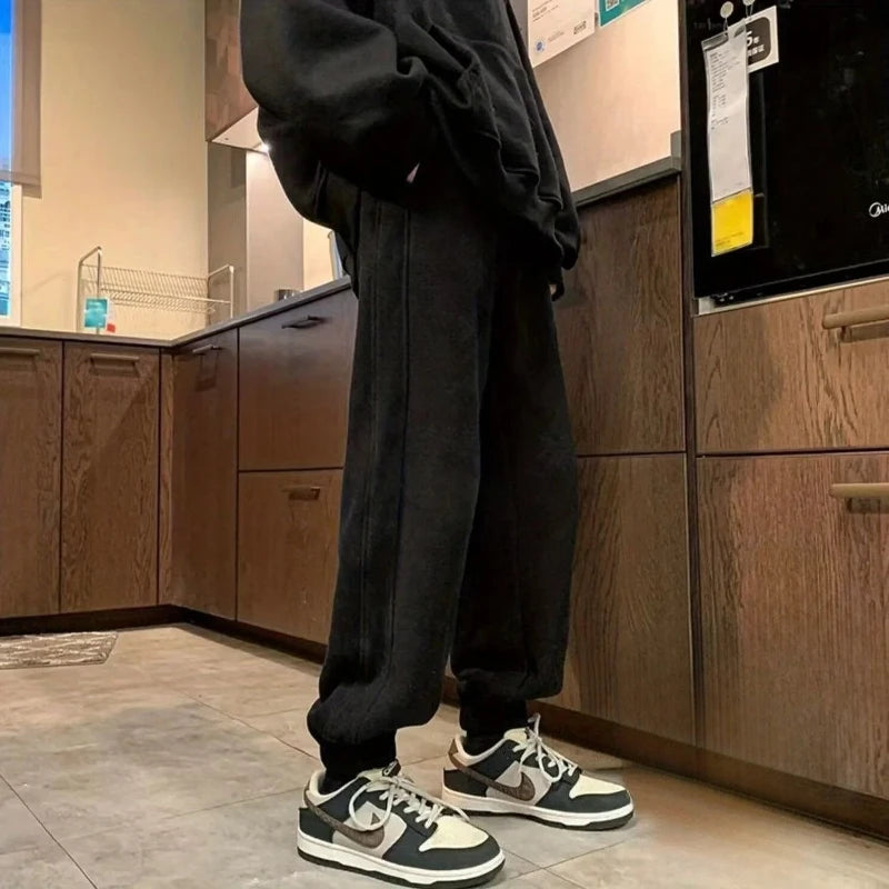 HEARUJOY  -  Young Students Men's Sweatpants Deals Autumn Winter Clearance Sale Fashion Retro Y2k Trend Male Sports Pants Hip-hop Trousers