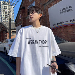 HEARUJOY  -  T Shirt Oversized Cotton For Men White Men's Letter Print T-shirts Men Casual Wear Summer Tee Shirts 5XL Big Size Clothing