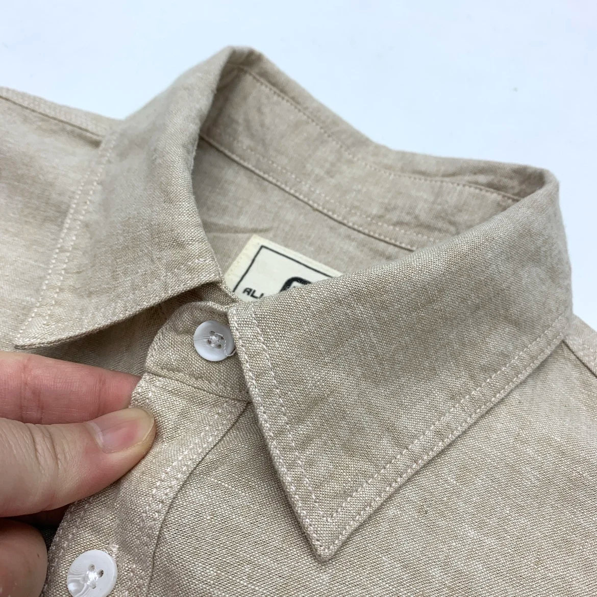HEARUJOY  -  Summer Men's Cotton Linen Shirts With Chest Pocket Sold Color Harajuku Blend Simple Long Sleeved Loose Oversized Casual Shirt