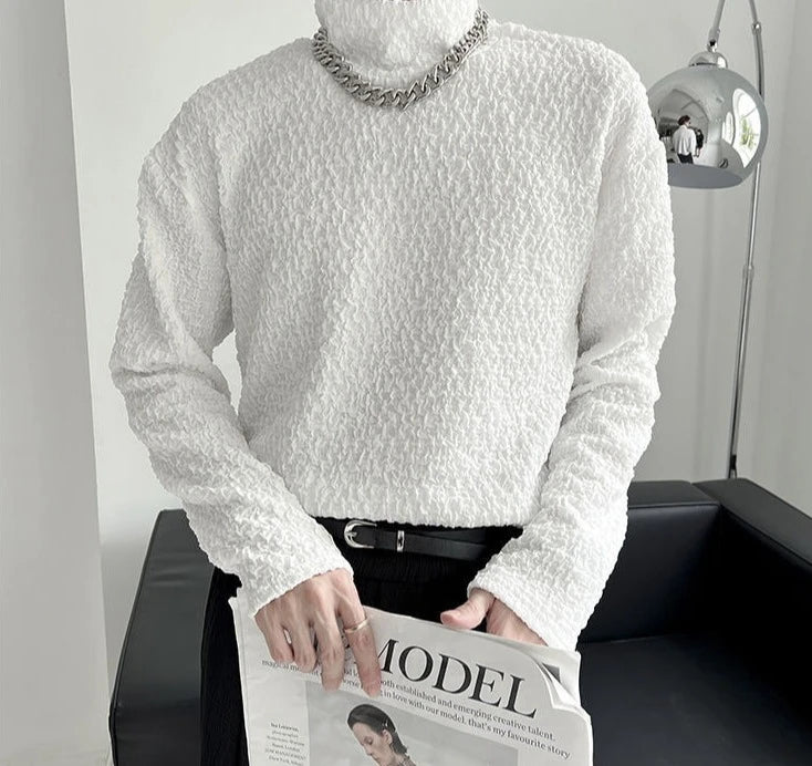 HEARUJOY  -  Unicolor Men's T-shirts Japan One Piece Designer Quotes Emo Size Plain Sweatshirt Bulk Aesthetic Spring Turtleneck Male Pullover