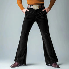 HEARUJOY  -  Spring Autumn Vintage Casual Velvet Flared Pants Men High Street Trendy Suit Trousers Vintage Comfortable Vacation Trousers