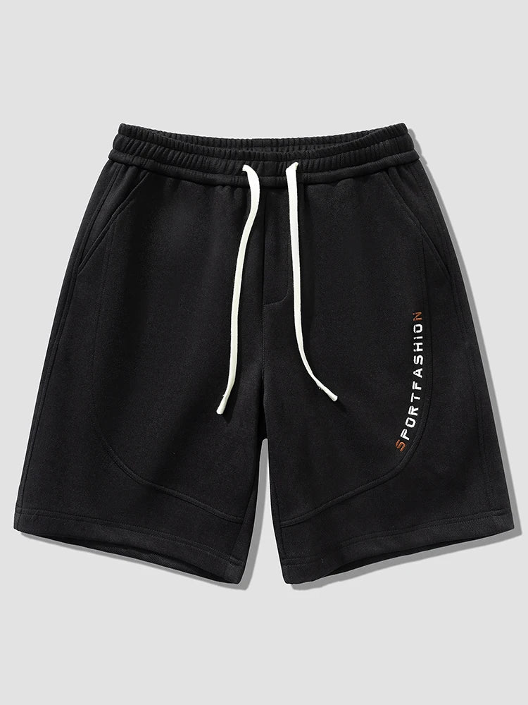 HEARUJOY  -  Men's Summer Knit Sport Shorts with 4 Pockets Drawstring Elastic Waist Loose Fit Straight Casual Shorts Big Size 8XL