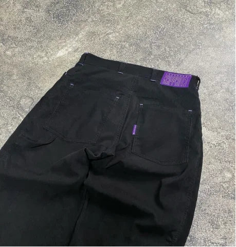 Hearujoy Harajuku simple printed straight jeans y2k hip hop skateboard Cowboy rap new street fashion loose wide leg floor mopping pants