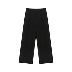 Hearujoy Korean Style Men's Suit Pants Loose Pleated Straight Solid Color Elastic Waist Droop  Autumn Wide Leg Male Bottom 9C6893