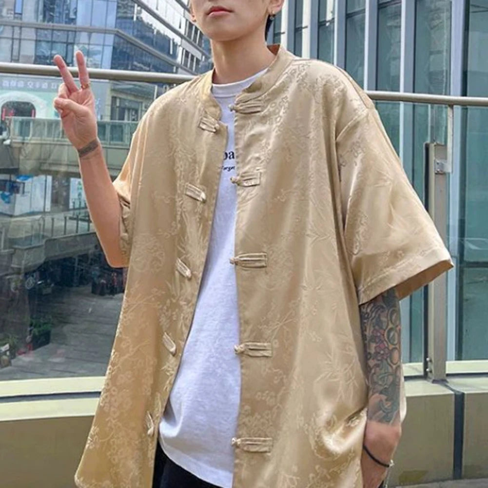 HEARUJOY  -  For Daily Wear Loose Short Sleeve Shirt Casual Summer Tops Casual Wear New Condition Polyester Fabric Regular Length