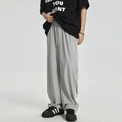 Hearujoy American Retro Side Stripe Casual Pants Men's Hundred Loose Wide Leg Draped Straight Sweatpants Sport Gym