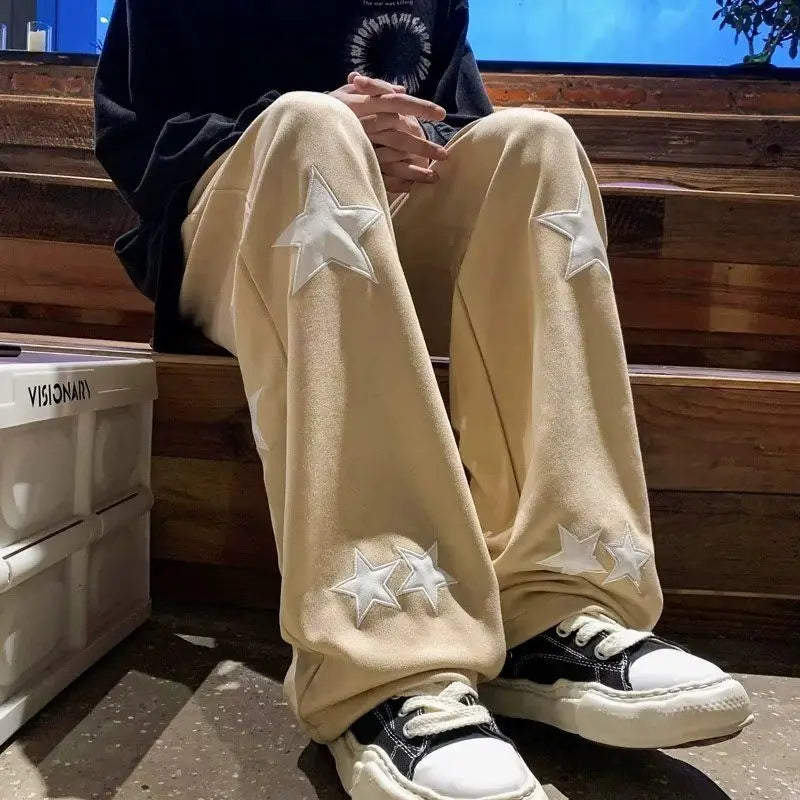 HEARUJOY  -  Retro High Street Star Trend Vbie Autumn Winter Collection Designer Straight Loose Fit Versatile Casual Long Pants