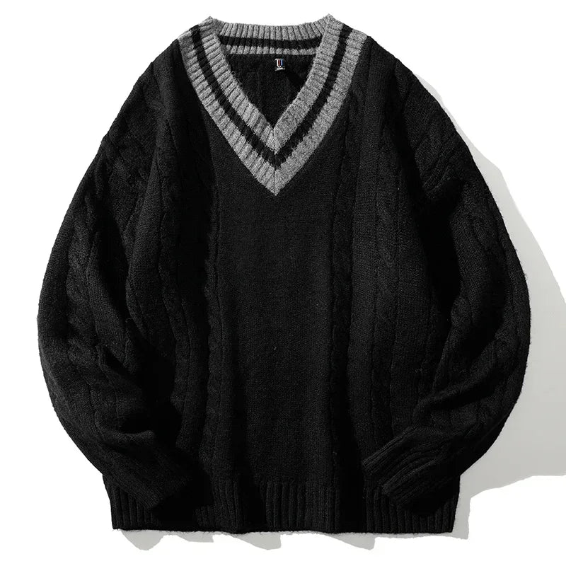 HEARUJOY  -  Men's New Autumn and Winter Sweater Base Shirt Men's V-neck Design All Comfortable Lazy Wind Warm Can Wear Sweater Men
