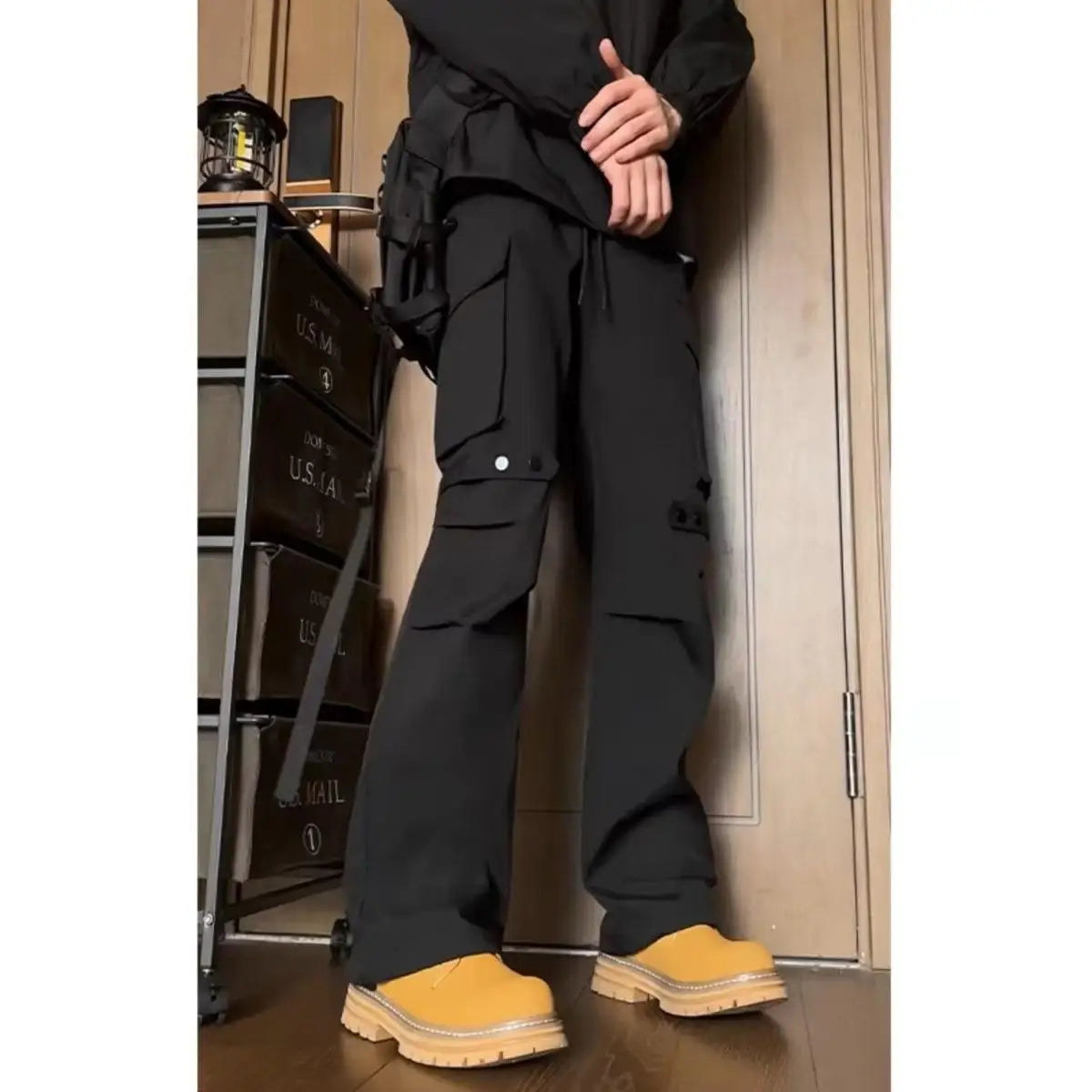 HEARUJOY  -  American Retro High Street Men Straight Wide-leg Casual 2025 New Fashion Trendy Work Pants