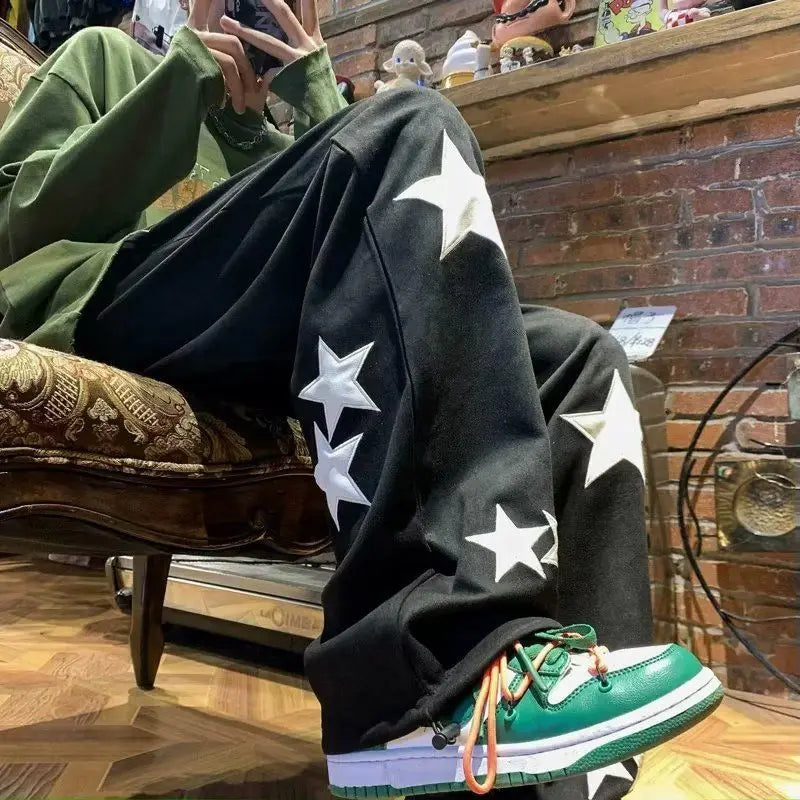 HEARUJOY  -  Retro High Street Star Trend Vbie Autumn Winter Collection Designer Straight Loose Fit Versatile Casual Long Pants