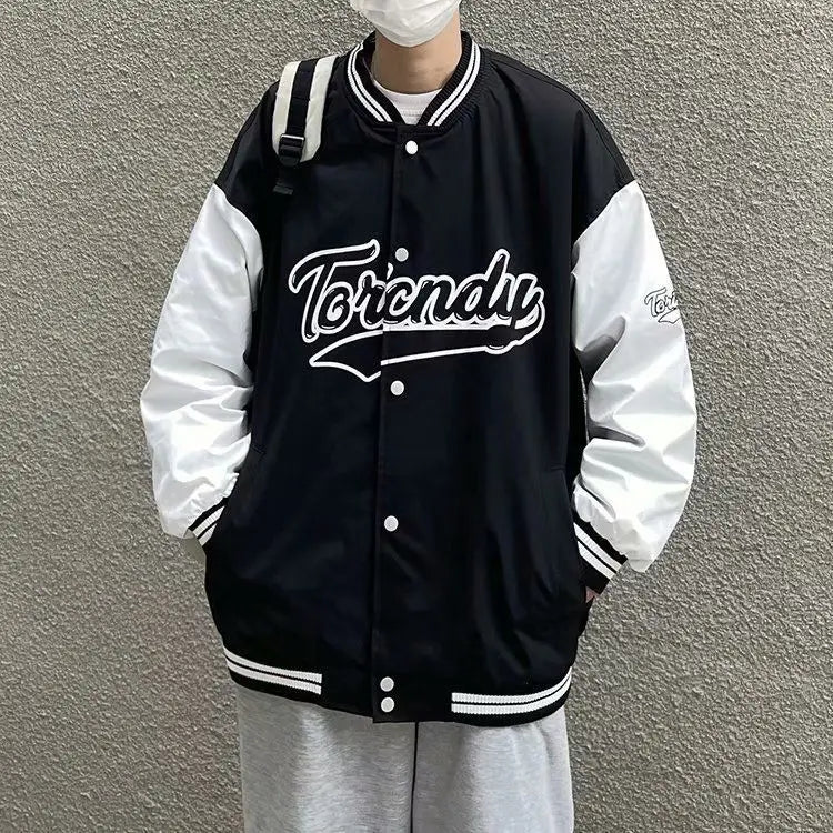 Hearujoy American baseball uniform men's spring and autumn trendy brand Y2K retro trend all-match casual embroidery jacket