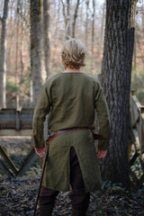 HEARUJOY  -  Streetwear Long Sleeve Tshirt For Men European Medieval Knight Top Vintage Loose V-neck Split Long Gown Pullover