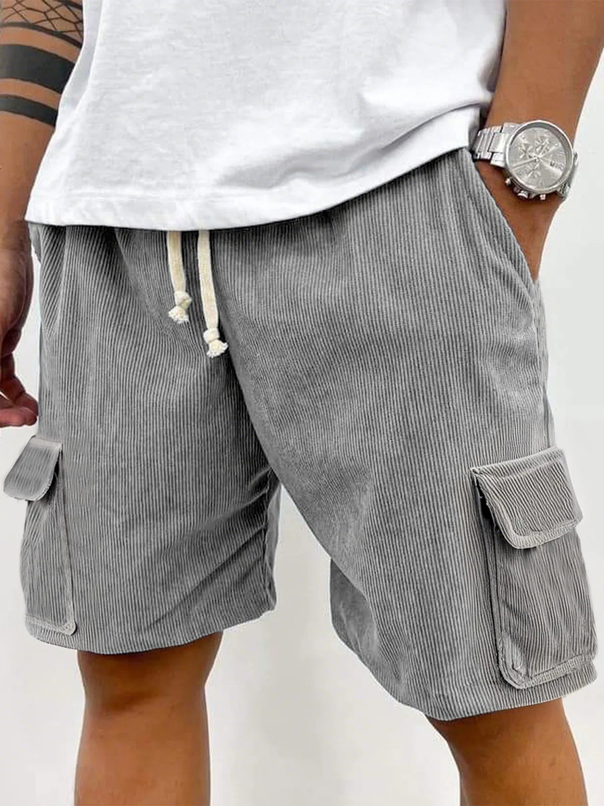 HEARUJOY  -  New Men's Summer Casual Shorts, Beach Vacation Workwear, Large-pocket Loose Shorts