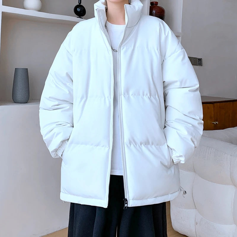 HEARUJOY  -  Fashion Oversized Parka Coats Men Korean Winter Cotton Padded Jacket Thick Warm Puffer Jacket Windbreaker Bubble Coat