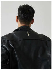HEARUJOY  -  Shoulder Pad Design Jacket For Men Spring Autumn Fashion Slim Fit Biker Leather Coats Motorcycle PU Leather Jackets Streetwear