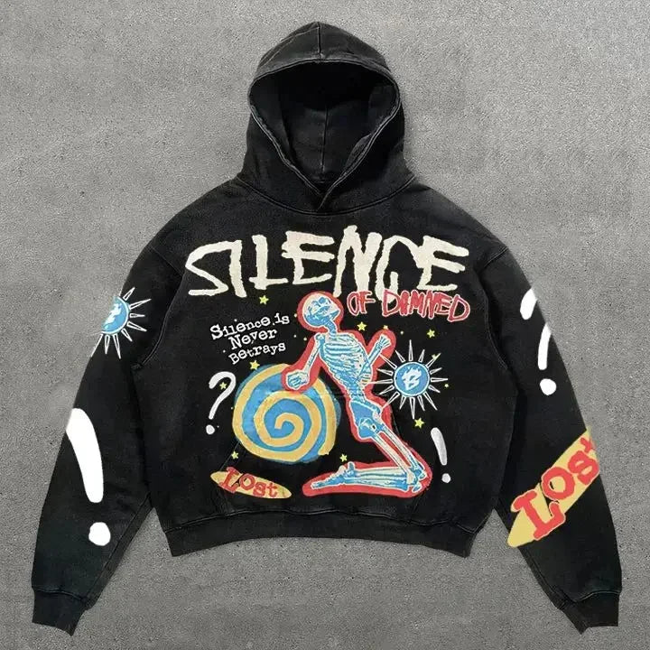 Hearujoy Harajuku Oversized Vintage God Letter Print Hoodies Women Men Streetwear High Street Sweatshirt Goth Jacket Y2k Hoodie