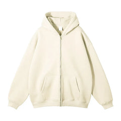 HEARUJOY  -  New Men's Hoodies Sweatshirts Zipper Hoodie Solid Color Hip Hop Mens Hooded Jacket Loose Track Hoodie Jacket Coat Streetwear