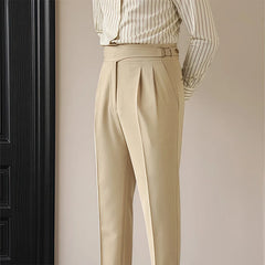 HEARUJOY  -  Men's Light Luxury Fitting Well Draped Baggy Suit Pants Casual Button-down Solid Color Straight Premium Elegant Dress Pants