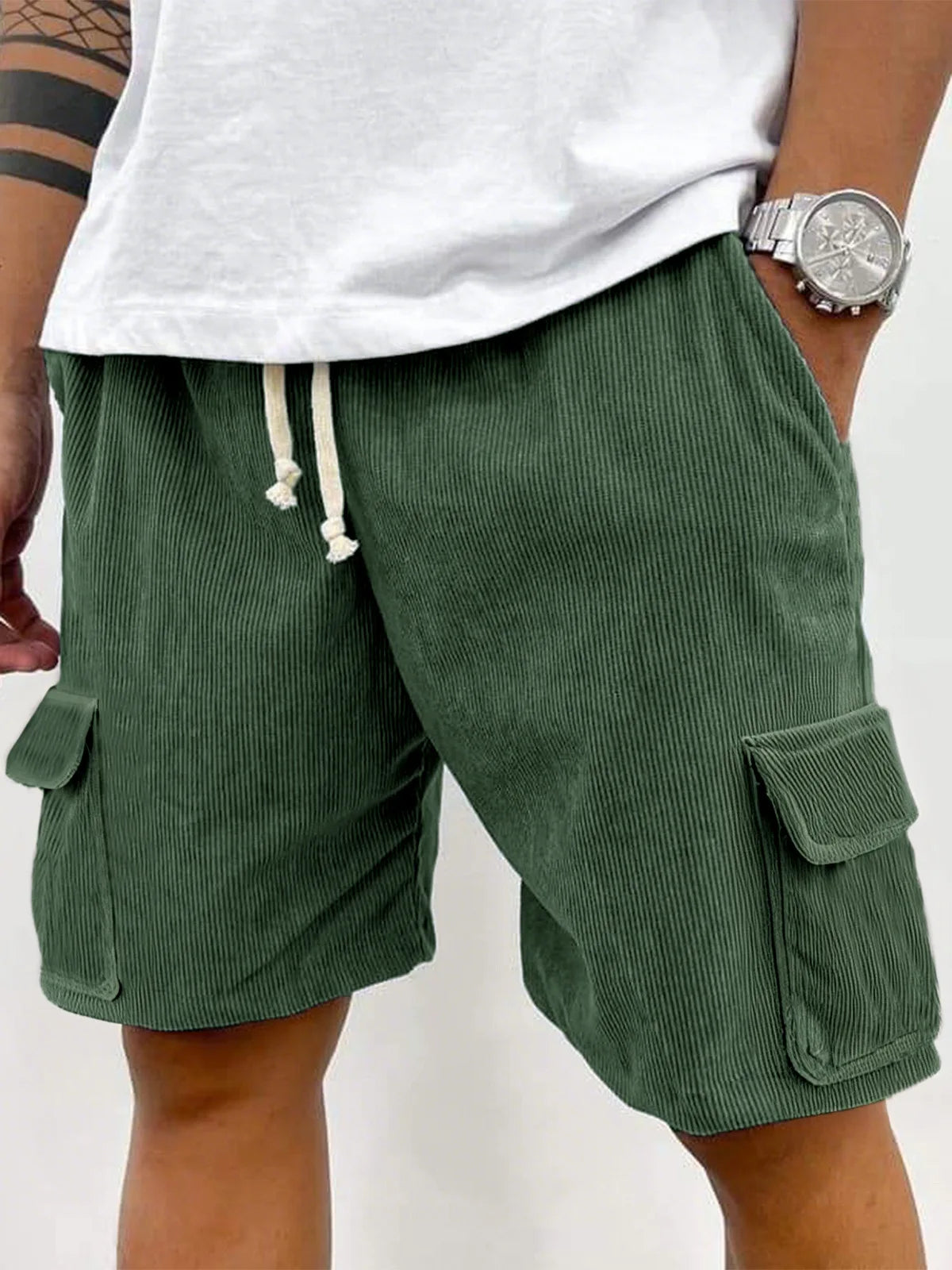 HEARUJOY  -  New Men's Summer Casual Shorts, Beach Vacation Workwear, Large-pocket Loose Shorts