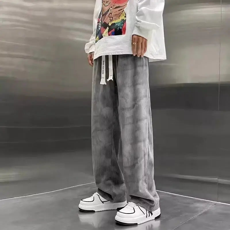 HEARUJOY  -  Tie-dye Men's Sweatpants Deals Elegant Trend Comfortable New in Casual Y2k Cool Clearance Sale Draped Trousers Male Sports Pants