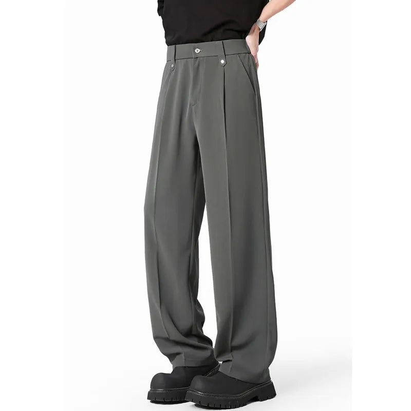 HEARUJOY  -  Spring/Summer Men's Lounge Suit Pants - Loose Fit Drape Fabric Business Casual Trousers Man Clothing Plus Size 6XL 7XL 8XL