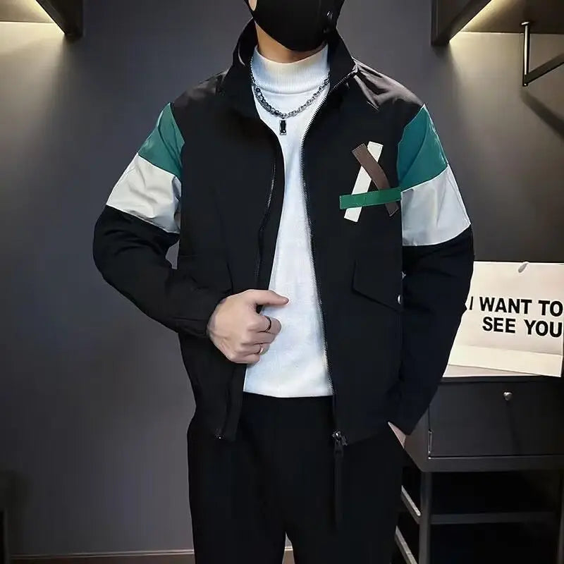Hearujoy Premium Splicing Jacket for Men Popular Trendy Brand Jacket Cool and Stylish Men's Casual Top