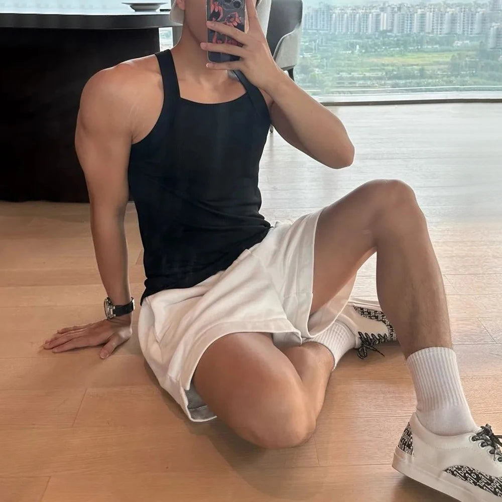 HEARUJOY  -  Mens Sexy Body Shaping Sports Fitness Casual Vest 2024 New Genderless Breathable Elastic Slim Solid Color Simple Tank Top Unisex