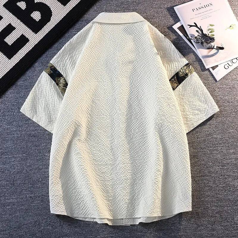 HEARUJOY  -  Summer Men's Set Casual Short Sleeve Print Shirt Shorts 2 Piece Suit Loose Fashion High Quality Sweatshirt Sets