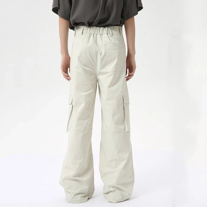 Hearujoy High Street Men's Cargo Pants Summer Loose Big Peckers Straight Trousers Wide Leg Male Casual Overalls 9C6311