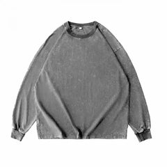 HEARUJOY  -  Long Sleeve Retro Tops Tees Men Oversized Vintage T-Shirts Soild Cotton Shirts Casual Classic T Shirt Male Clothes Streetwear