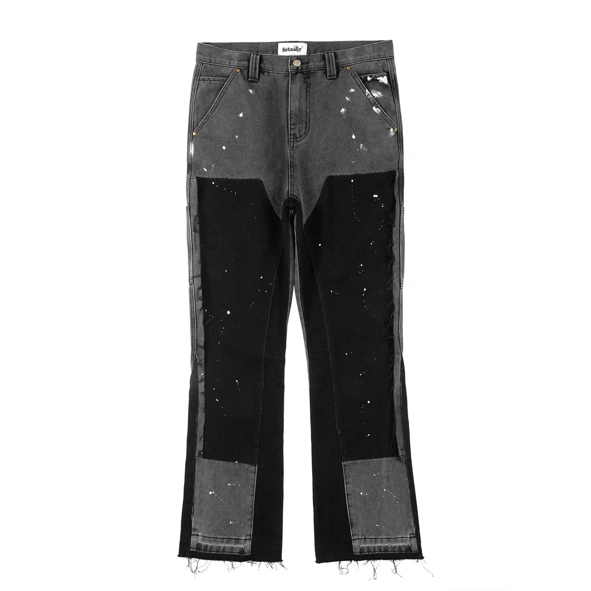 Hearujoy Streetwear Cleanfit Double Knee Graffiti Baggy Pants Jeans Y2k Vintage Flare Denim Pants Men Patchwork Patches for Women Clothes