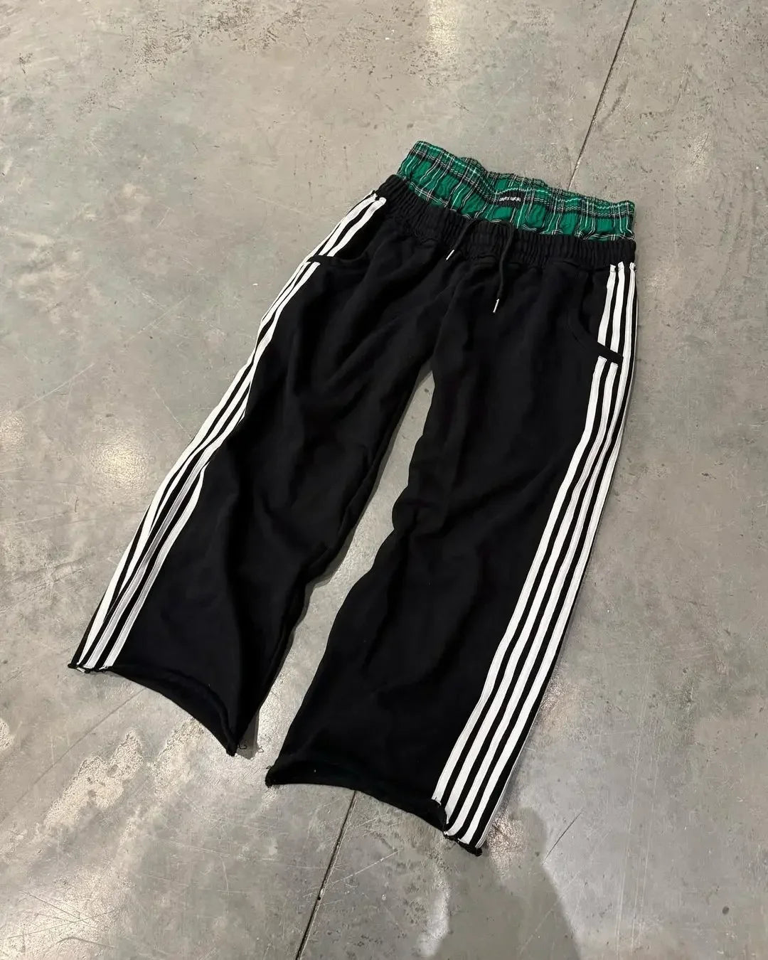 Hearujoy Street Harajuku Y2K Leaf Camouflage Double Cuff Sports Pants Women's Summer American Trendy Hip-Hop Low-Waist Casual Pants