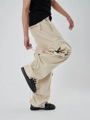 Hearujoy American Street Cargo Pants Men Hip Hop Wide Leg Trousers Male Cargo Y2K Pleated Loose Casual Men Designer Clothes