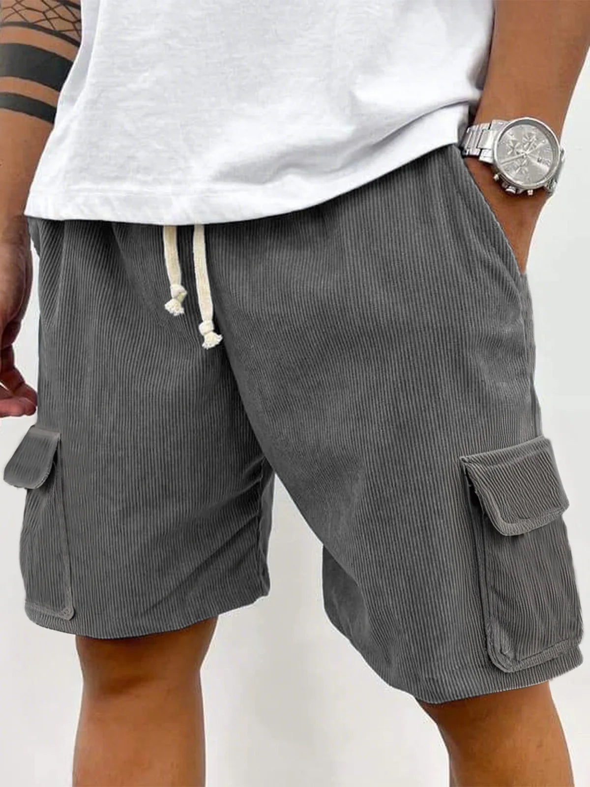 HEARUJOY  -  New Men's Summer Casual Shorts, Beach Vacation Workwear, Large-pocket Loose Shorts