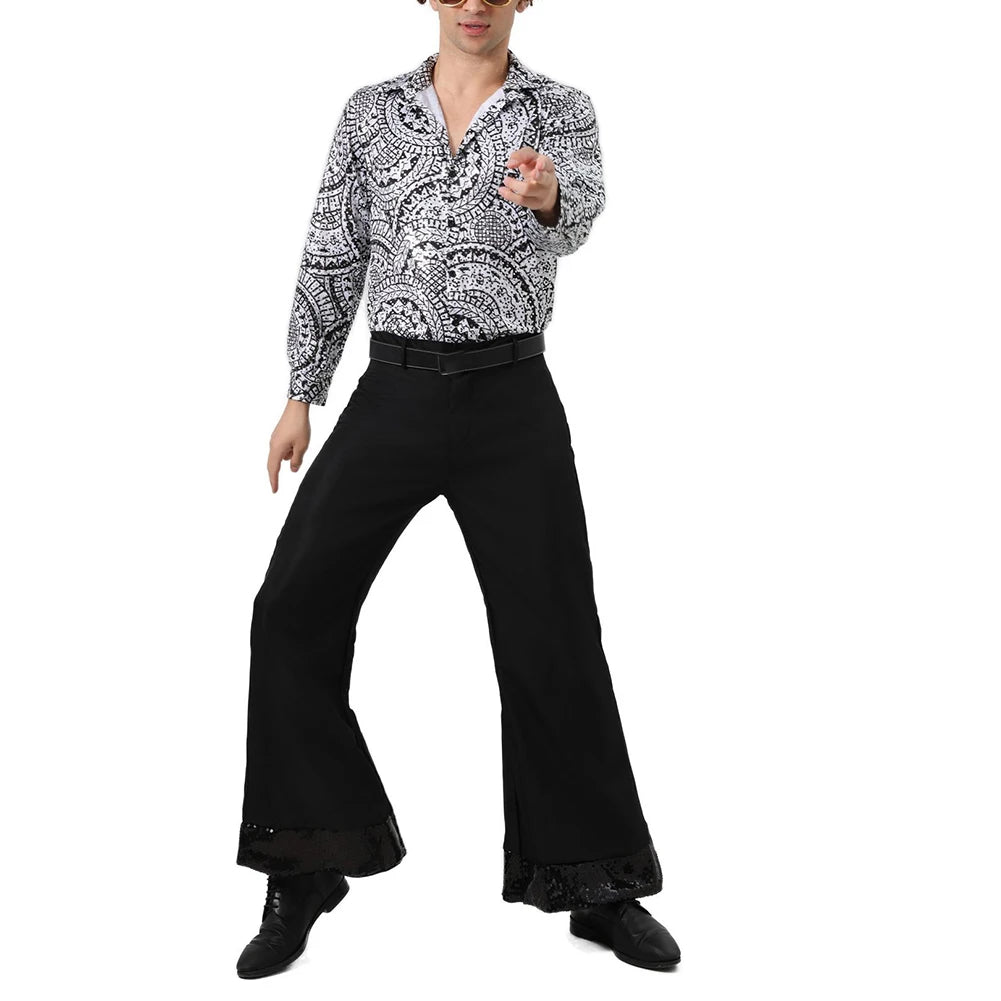 HEARUJOY  -  Party Outfits Top Trousers Set Dating Fashion Hippies Costume Holiday Mens Office Outdoor Party Soft Long Lasting